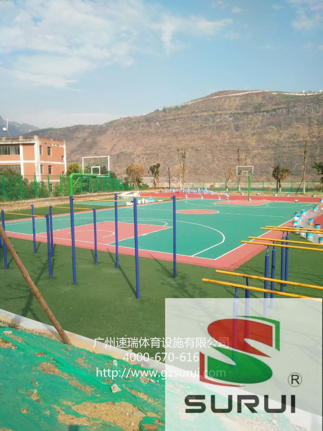 四川涼山州金沙中學人造草、硅PU球場、混合型跑道